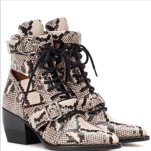 Snake print ankle booties